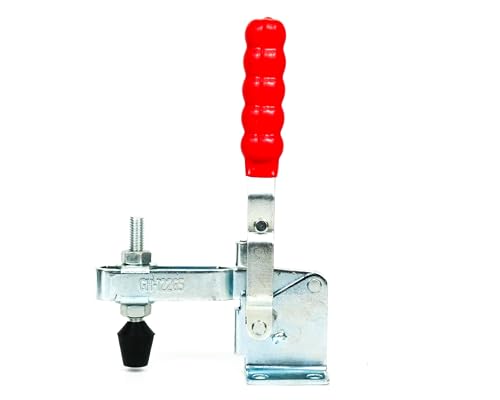 INGDAUM® Morsetto a leva a ginocchiera 4 pezzi GH-12265, verticale, forza di tenuta 340 kg (4, GH-12265)