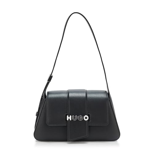 HUGO Mel Flap Mini bolsa de ombro tamanho único, Brilho preto, Mini
