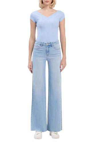 Vervet Denim - High Rise Hem Wide Leg Jeans - T6688