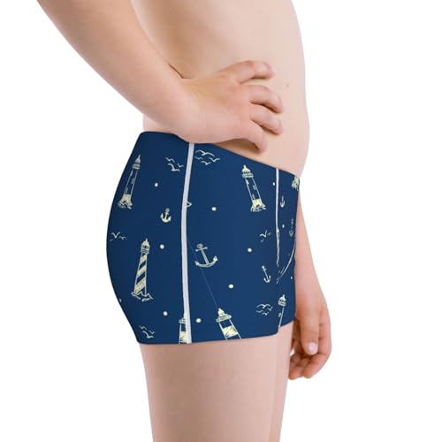 Boys' Cotton Boxer Brief Soft Underwear-Lighthouses And Anchors2