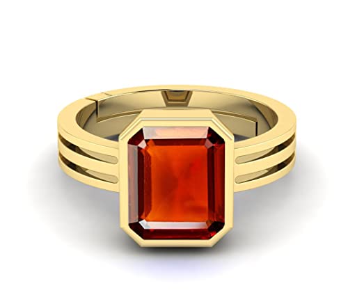 Bague hessonite naturelle Gomed 11 carats plaqué or, le cadeau idéal pour marquer les esprits