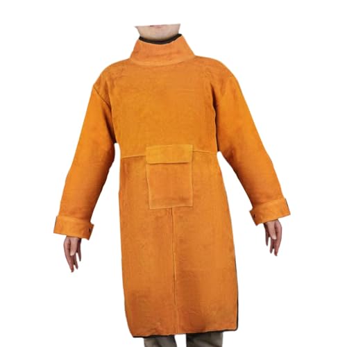 Giacca da saldatura Grembiule da saldatura con manica con fibbia Grembiule da lavoro da fabbro Saldatore Abbigliamento protettivo Cappotto da, lunghezza 105 cm