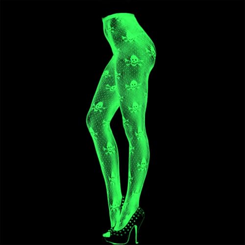 Image of Glow in the Dark Fishnet Stockings, High Waist Sexy Tights Party Stockings for Womens Girls
