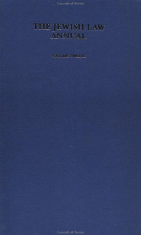 Jewish Law Annual Volume 12