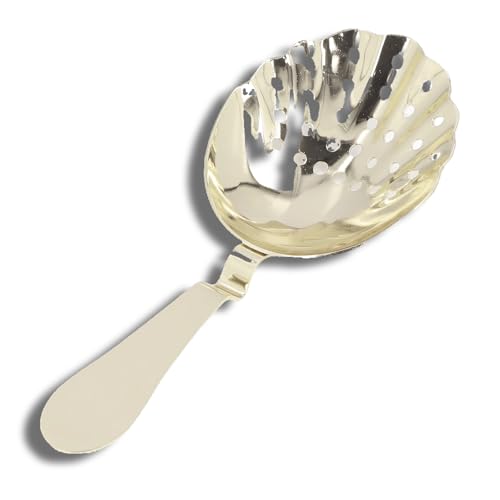 Cocktail Strainer, Bar Spoon Drink Strainer Bar Mixing Spoon Stainless Steel Mesh Strainer for Bar Restaurant Home(Gold)