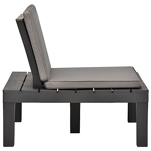 Chaise longue de jardin empilable anthracite avec dossier confort 78cm - 4