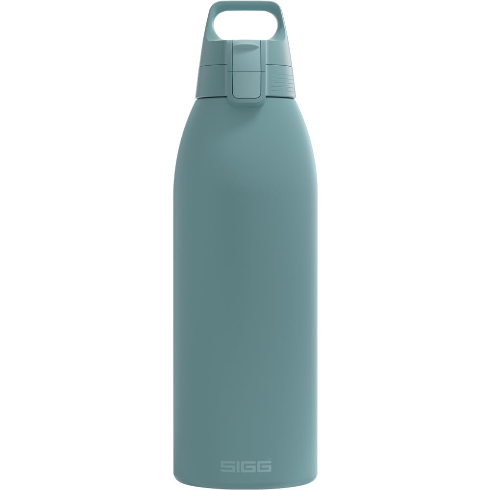 SIGG - Borraccia isolata - Therm One Morning Blue - Bevande gassate - A prova di perdite - Lavabile in lavastoviglie - Senza BPA - 90% acciaio inossidabile riciclato - Grigio-blu - 1,5L