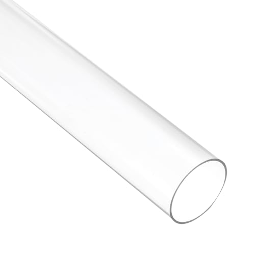 Image of uxcell Clear Rigid Tubing 1.6 inch(40mm) ID x 1 1 /2 inch(37.6mm) OD x 1Ft(305mm) Length Round Plastic Polycarbonate Tube