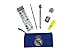 CyP Brands Real Madrid Schreibwaren-Set, Schreibwaren, Bleistift, Radiergummi, Anspitzer, Kugelschreiber, Textmarker, Aufkleber, Blau, offizielles Produkt