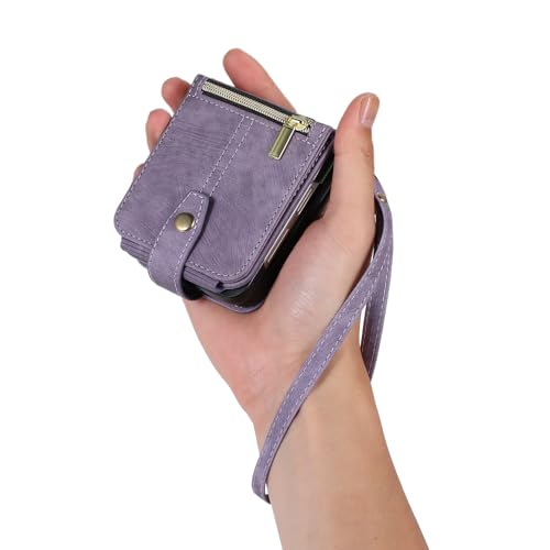 Housse Samsung Galaxy Z Flip 7 5G protection complète à rabat magnétique violet