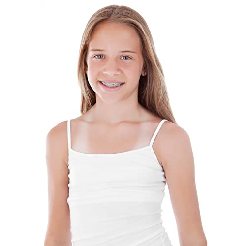 Girls 4-16, Cotton Spandex Soft Undershirt Basic Camisole, Multi-Pack3