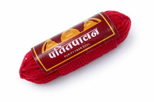 Image of Patitpavan Pure Cotton Red Thread (Laal Dhaga) - Religious Sacred Thread for Pooja, Kalava, Raksha Sutra & Ritual Use