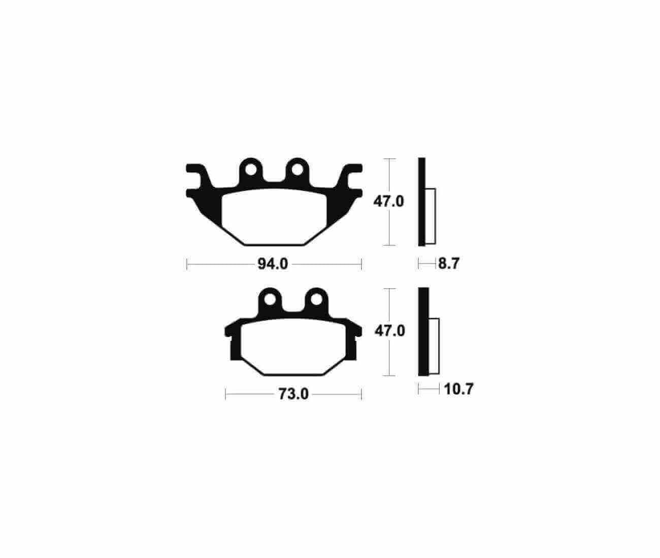 Compatible avec/Remplacement pour TGB AVENGER BLADE/TARGET - PLAQUETTES DE FREIN TECNIUM / MO310