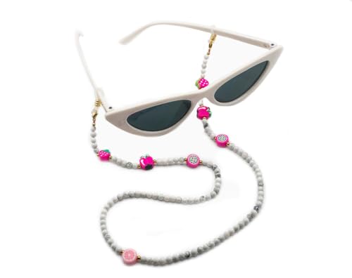 Collier enfant howlite et fruits roses, le cadeau idéal et utile
