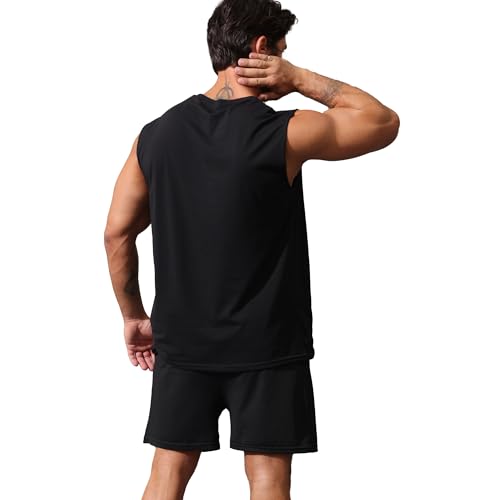 Mens Sleeveless Tank Tops Workout Gym Muscle Shirts Graphic Casual Summer Beach T-Shirt2