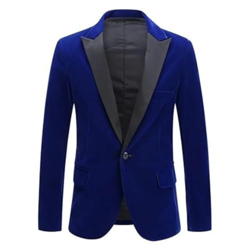 Men's Lapel Slim Wool Suit Jacket Wedding Dress Single Button Satin Cocktail Dinner Blazer3