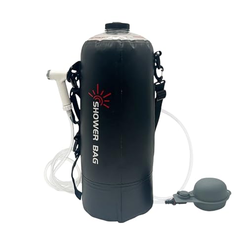 Genérico ducha solar camping – 50 cm | Bolsillo de ducha PVC 12L – Bolsa solar portátil con manguera y pomo extraíbles, plegable, ideal para camping, playa, senderismo y actividades al aire libre