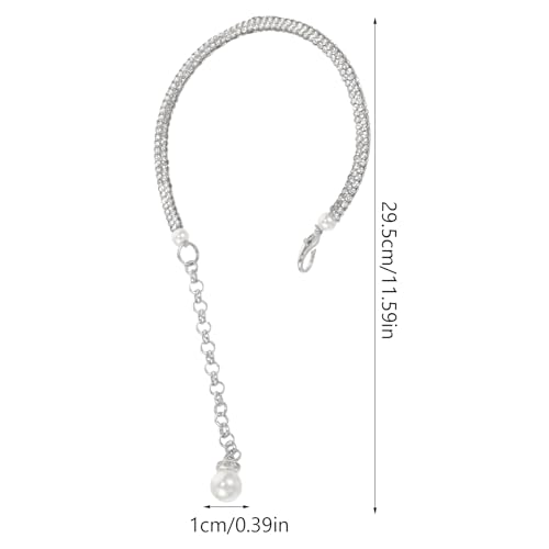 TENDYCOCO 1 Pair High Heels Straps Shoe Laces Heels Pumps Women's Pumps Rhinestone Shoe Strap Heel Straps for High Heels Rhinestones Replaceable Ankle Strap Miss3