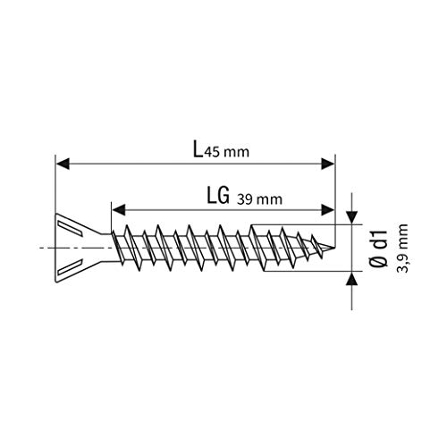 SPAX GIX-C Drywall Screws 3.9 x 45mm Hilo Thread 500 Pieces Small Router Head, Phillips H2 - Image 4