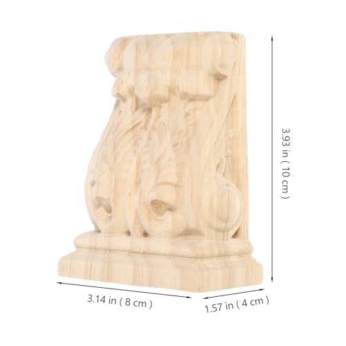 Ménsula romana de madera maciza 8x10x4 cm soporte tallado techo 3