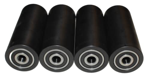 4 Pezzi Nero Nylon Poliammide Rulli 40 mm Diametro...