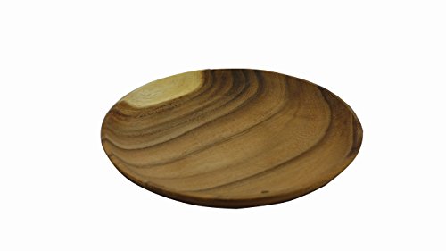 Frera Teller aus Akazienholz, 25 cm Durchmesser, 2 cm hoch, geölt, hochwertige Handarbeit, individuelle Maserung
