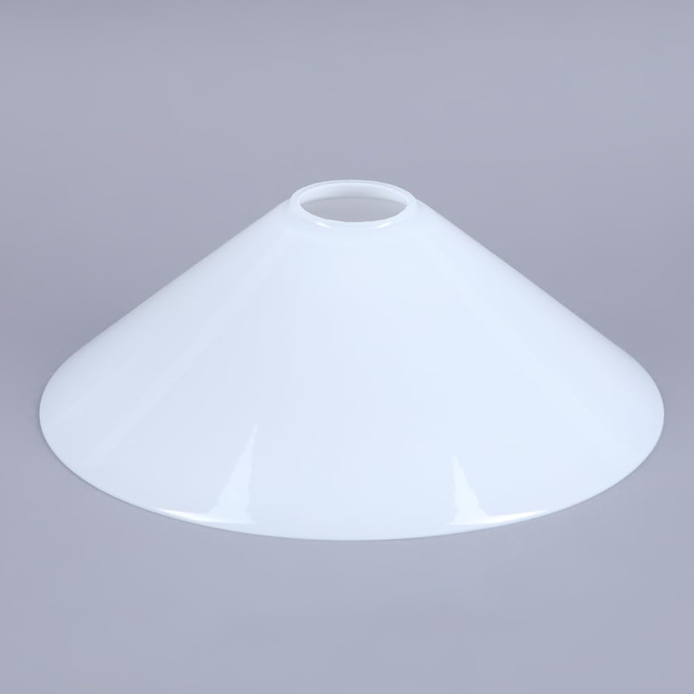 Schusterschirm weiß glänzend Ø 250mm Vestaschirm Lampenglas Ersatzglas Rund Glasschirm E27