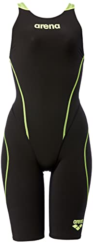 【FINA承認】 arena(アリーナ) 競泳水着 レース用レディース AQUAFORCE Fusion Tri ハーフスパッツオープンバック(クロスバック) ブラック×ブラック×イエロー(BKYL) SSサイズ ARN-1010W