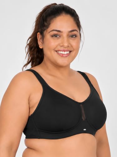 Image of SOIE Women's Full Coverage Minimizer Bra|Non Padded, Non Wired,Nylon Spandex |Broad Cushioned Straps,High Side Coverage & Side Support