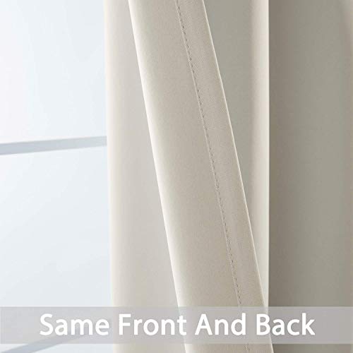 Yakamok Blackout Curtains Room Darkening Thermal Insulated Grommet top Window Curtains for Living Room, 52 x 54 Inch, Light Beige, 2 Panels