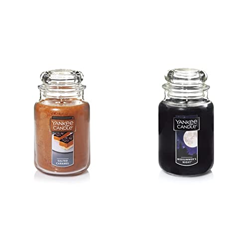 Yankee Candle Salted Caramel And Midsummer'S Night Large Jar Candles Bundle cover