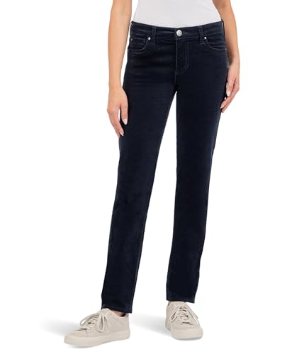 KUT from the Kloth Women's Catherine Corduroy Boyfriend 5 Pockets in Brownie Navy 6 30.5