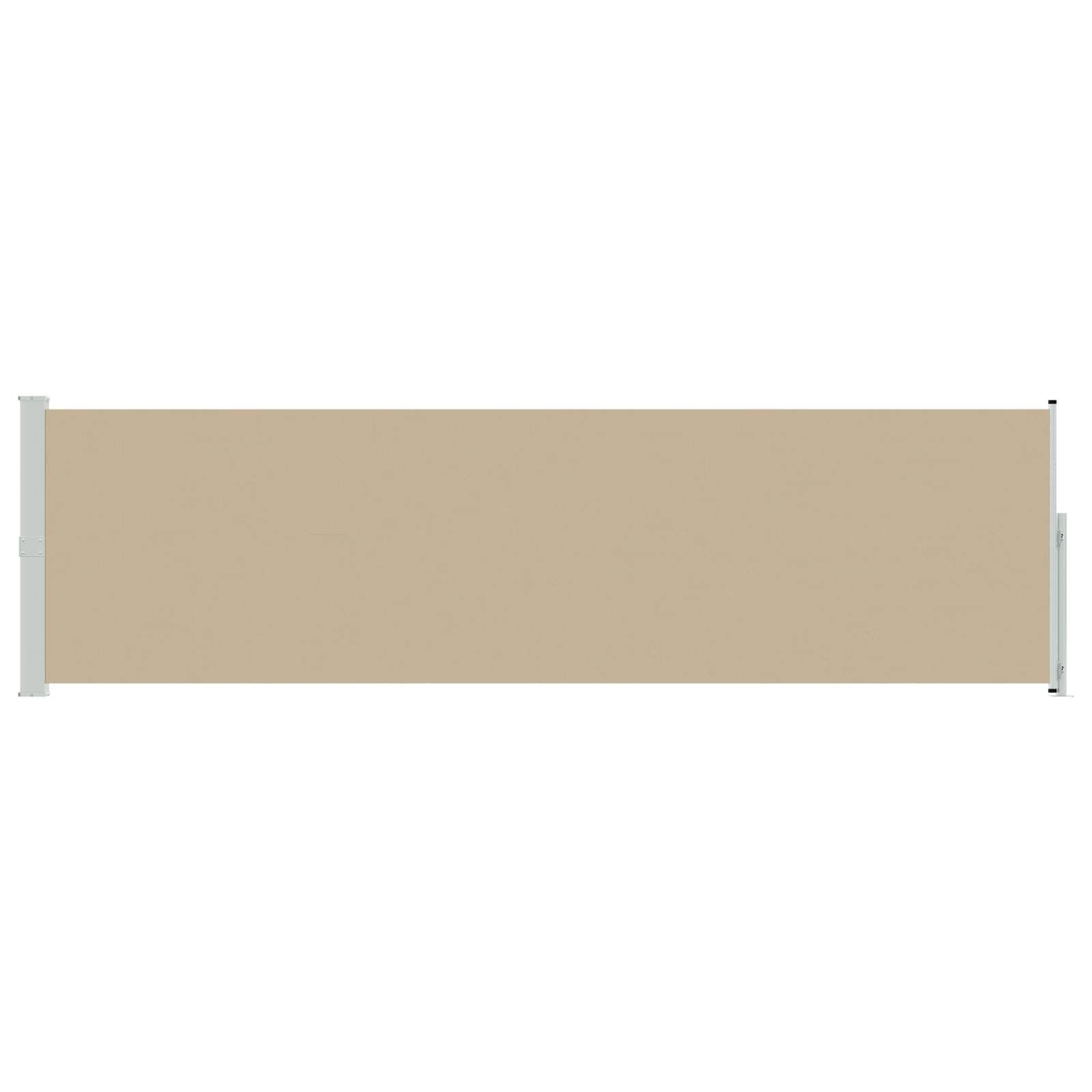 vidaXL Retractable Side Awning Beige 600 x 160 cm Polyester, Adjustable Patio Shade, Modern Outdoor Retractable Awning, Garden Sun Shelter, Flexible Privacy Screen for Your Terrace