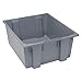 Nest and Stack Container, 23-1/2 in, Gray, Load Capacity: 45 lb