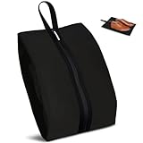Yttriuny Shoe Bag Odor-Absorbing Water-Resistant, Travel Friendly Golf Shoe Bag with Zipper for Sports Ideal for Gym,Spikes,Golf,Tennis,Baseball(Black, 1-Pack)