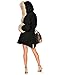Aoxwomens Women’s Winter Spring Fleece Long Coat Fall Fuzzy Trench Jacket Snow Windbreaker with Fluffy Hood (XX-Large, Black 7010)