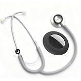 Rubierine Stethoscope Tracker Holder, Works with All stethoscopes, Compatible with Air Tracker Tag, Attach to Never Lose Your Stethoscope, Ideal for Nurses, Doctors (Black)