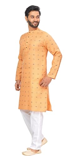 Image of Studio Shringaar Men's Cotton Relaxed Fit Straight Kurta