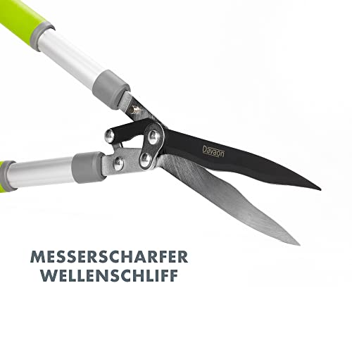 Foto von Davaon Profi Hand Heckenschere Manuell - Klassische Gartenschere mit Messerscharfen SK5-Kohlenstoffstahl Klingen - Handtrimmer Garten - Handheckenschere