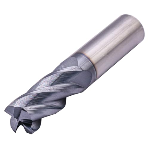 Image of 3 /4 inch 4 Flute Solid Carbide 0.04 inch Corner Radius End Mill, AlTiN Coated | 35 Helix, 3 /4 inch Cutting Dia, 3 /4 inch Shank Dia, 1-3 /4 inch LOC, 4 inch OAL, for Milling Alloy Steel, Carbon Steel, Cast Iron