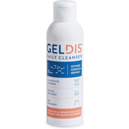 GELDIS Gel Limpiador Ferula - Gel Limpiador para la higiene diaria Aparatos de ortodoncia, Prótesis dentales, Limpia ferulas dentales, Limpiador alineadores dentales (100 ml - 1 pieza)