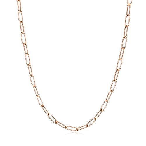 Philip Jones Rose Gold Plated Small Link Paperclip Necklace
