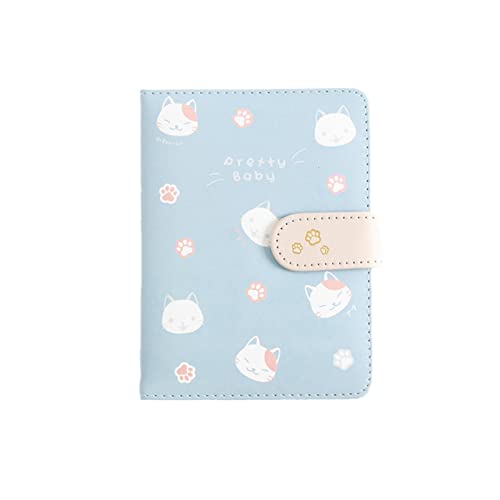 64K Handbook Pu Leather Magnetic Buckle Cute Cat Notebook Kawaii Kpop Office Stationery Portable Mini My Account Sketchbook