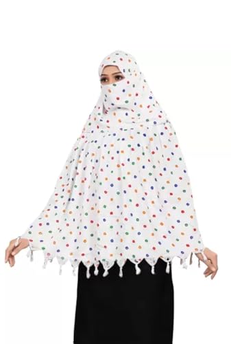 Image of Cotton Long Scarf Cum Mask Scarves Usable for Vehicle Driver | White Printed Design Fabric | Universal Size | Soft & Breathable Sun Protection | For Girl & Women
