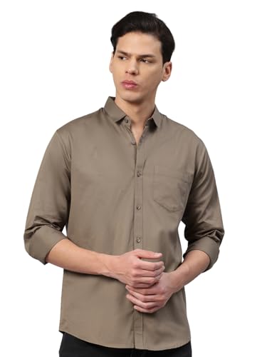 Image of Majestic Man Men's Cotton Slim Fit Solid Casual Shirt