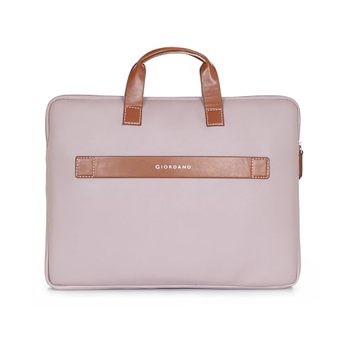 Image of Giordano Unisex 15 Inch Laptop Sleeve PU Bag for Professionals | Premium Leatherette | Water-Resistant & Padded Slim-Fit with Trolley Strap for Men & Women