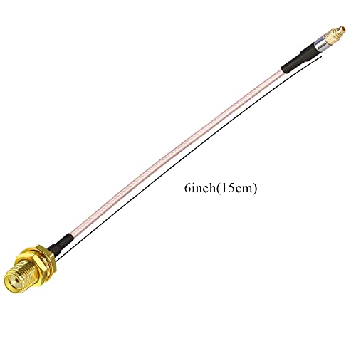 TUOLNK SMA Female to MMCX Male RG316 Coax Cable 6inch(15cm) MMCX to SMA Wifi Antenna Extension Cable for Antenna 2 Pack