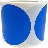 Blue Color Coding Labels for Organizing Inventory 4 Inch Round Circle Dots 500 Total Adhesive Stickers On A Roll