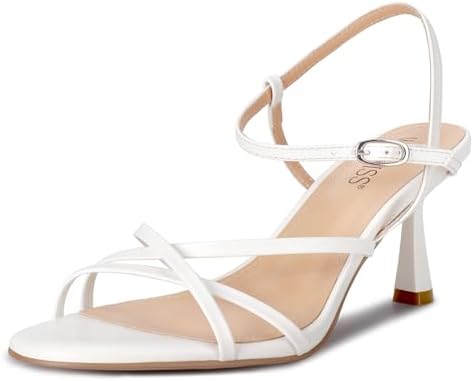 wetkiss Strappy Kitten Heels For Women Low Heel Comfy Sandals Adj...