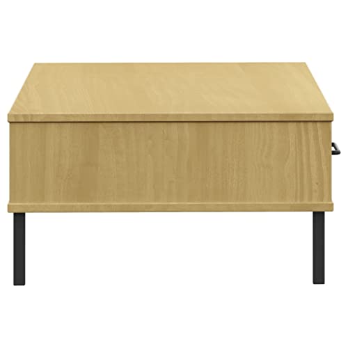 Table basse en bois et métal robuste avec finitions de qualité